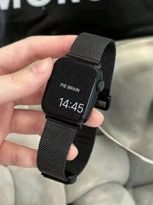 1pc Christmas Gift Magnetic Milanese Mesh Metal Folding Strap Compatible With Apple Watch Apple Watch Band Bands, Luxury Feeling Watch Band Compatible With Apple Watch Series 7/6/5/4/3/2/SE Compatible 42mm 38mm 40mm 41mm 44mm 45mm 46mm 49mm, Unisex Fashion Smartwatch Replacement Strap Compatible With Apple Watch Ultra2 Ultra SE2 SE 10 9 8 7 6 5 4 3 2 1