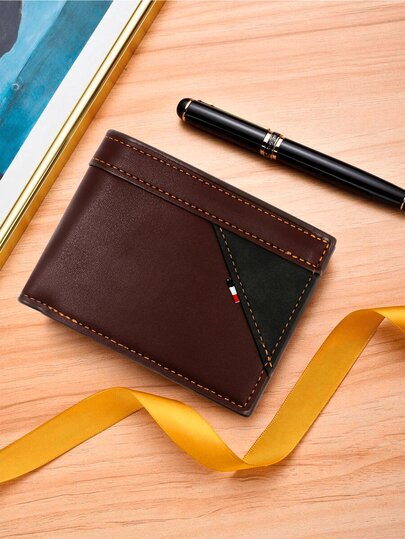 Korean Fashion Men's Short Wallet, Classic Hot-Selling Horizontal Style With Large Capacity And Multiple Slots For Business