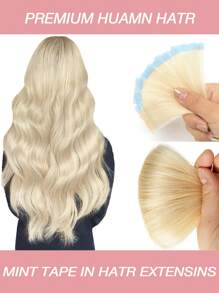10pcs Mini Tape-In Human Hair Extensions Straight Natural Look Thin Hair Water Proof Skin Weft Tape In Hair Extensions 3x0.8cm Salon Quality Daily Volume Boost For Women Easy Application, Perfect For All Hair Types For Halloween And Christmas Parties Dinners Daily Life Travel Etc Suitable For Beginners - S60 - Xem 1