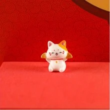 6 món đồ trang trí Maneki-Neko (Mèo may mắn), Đồ trang trí phong cảnh thu nhỏ, Đồ trang trí mèo may mắn bằng nhựa đáng yêu, Quà tặng trang trí nhà cửa cho phòng khách, văn phòng, ngày lễ tình nhân, đồ trang trí tiệc năm mới - Nhiều màu - Xem 9