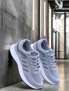 Zapatos para correr al aire libre para hombres,Zapatos para correr de malla transpirable para hombres,Zapatillas de tenis ligeras con cordones,2024 Zapatos nuevos para hombres,Zapatillas deportivas casuales ligeras antideslizantes.Zapatillas transpirables para estudiantes de primavera y otoño, - Gris - Ver 6