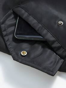 Herren Bomberjacke mit Armtasche, lässige Reißverschlussjacke, Streetwear Oberbekleidung für Herbst/Winter