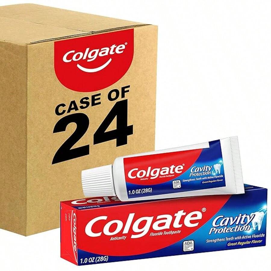 Colgate Cavity Protection Toothpaste With Fluoride, Great Regular Flavor, 1 Ounce (Pack Of 24) - Nhiều màu - Xem 1