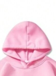 Cotton Sweatshirt Printed With Couple Design "CONNECT" - Pink - View 3