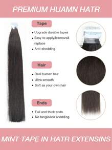 10pcs Mini Tape-In Human Hair Extensions Straight Natural Look Thin Hair Water Proof Skin Weft Tape In Hair Extensions 3x0.8cm Salon Quality Daily Volume Boost For Women Easy Application, Perfect For All Hair Types For Halloween And Christmas Parties Dinners Daily Life Travel Etc Suitable For Beginners - S1B - Xem 4