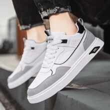 Pantofi sport pentru bărbați, pantofi sport din piele neagră, pantofi sport pentru studenți, pantofi sport ... - alb - Vizualizare 5