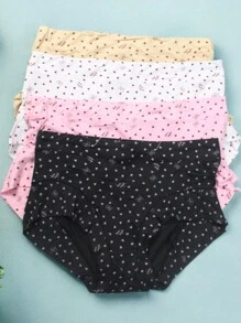 Conjunto de 2 Calzones tallas Extras, Lindo diseño de corazones, multicolor, suaves, frescos y cómodos, calidad premium. (los colores se envían al azar) - Multicolor - Ver 4