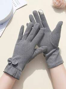 1 双女士秋冬手套，防风，保暖，触摸屏友好，适合骑自行车、骑摩托车 - 彩色 - 查看 7