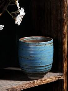 1/4件复古陶制咖啡杯茶杯水杯，手工上釉简约高品质创意马克杯牛奶杯，大号大师杯，厨房饮具，是送给朋友、亲戚和情侣的完美礼物