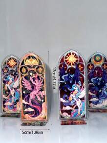 4 件  固体亚克力桌面装饰雕像，质地光滑，是理想的桌面装饰，非常适合派对装饰或礼物派对礼物婚礼礼物生日礼物毕业学校装饰学校惊喜宿舍装饰返校