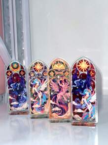 4 件  固体亚克力桌面装饰雕像，质地光滑，是理想的桌面装饰，非常适合派对装饰或礼物派对礼物婚礼礼物生日礼物毕业学校装饰学校惊喜宿舍装饰返校