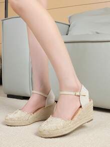 Women's Wedge Espadrilles, With High Platform, New Spring 2025 Collection, With A Very Cute Flower Design For Women, Estimated Delivery 1-3 Business Days (Peninsula) - 米色 - 查看 3