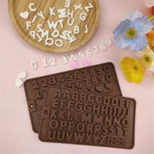 1pc Silicone Chocolate Mold, Candy Letter & Number Mold, Happy Birthday Date Cake Decorative Alphabet Mold - Multicolor - View 3