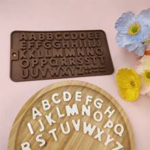 1pc Silicone Chocolate Mold, Candy Letter & Number Mold, Happy Birthday Date Cake Decorative Alphabet Mold - Multicolor - View 4