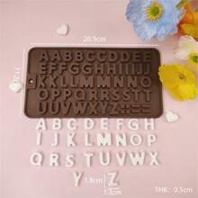 1pc Silicone Chocolate Mold, Candy Letter & Number Mold, Happy Birthday Date Cake Decorative Alphabet Mold - Multicolor - View 6
