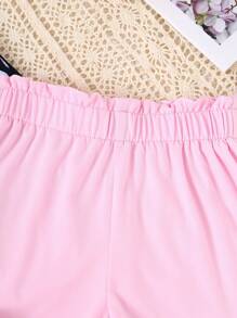 3pcs/Set Young Girl Summer Butterfly & Heart Print Fashionable Casual Shorts