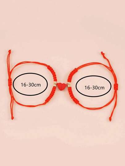 2 chiếc vòng tay cặp đôi hình trái tim từ tính, quà tặng lãng mạn cho ngày lễ tình nhân, mẹ, mẹ, ngày của mẹ, quà tặng