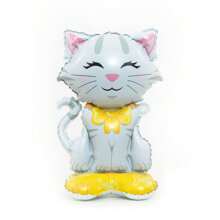 1 Peça Balão de Folha de 16 Polegadas com Base Pequena em Formato de Gato, Zebra, Girafa, Leopardo, Urso Marrom, Pavão ou Filhote de Cachorro, Suprimentos para Festa de Aniversário, Layout com Tema Animal, Festa de Animais de Estimação, Pode Ficar em Pé