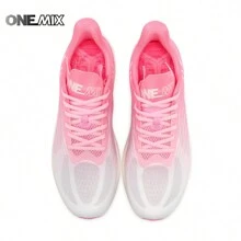 ONEMIX Nylon Carbon Fiber Running Shoes Marathon Shoes Breathable Ultra Light Track Field Kilometer Sneaker - Pink - View 3