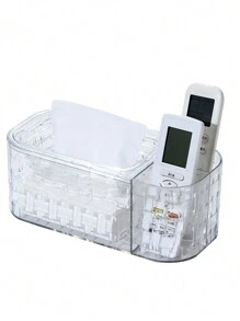 三格多功能纸巾盒轻巧奢华家居客厅茶几遥控器收纳盒创意纸巾盒返校 - 彩色 - 查看 4