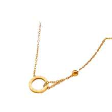 18K Titanium Steel Necklace Korean Style Fashion Cold Style Roman Letters Ring Simple Steel Beads - 金色 - 查看 5