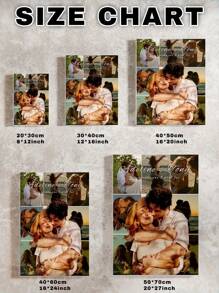 1pc Personalized Photo Collage Canvas, Family Photo Collage Print Gift, Gift For Couples