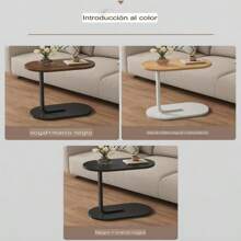 1 pieza Mesa de centro pequeña y creativa, mesa auxiliar multifuncional para sofá, mesita de noche, mesa de té para sala de estar, dormitorio, balcón - Negro - Ver 7