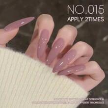 XEIJAYI 1瓶装 15毫升 冰紫色亮泽凝胶指甲油 - 持久不脱落，可卸除，UV凝胶，适用于美甲装饰，不含刺激性化学物质，温和护甲，情人节礼物之选 - 淡紫色 - 查看 4