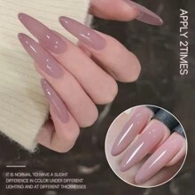 XEIJAYI 1瓶装 15毫升 冰紫色亮泽凝胶指甲油 - 持久不脱落，可卸除，UV凝胶，适用于美甲装饰，不含刺激性化学物质，温和护甲，情人节礼物之选 - 淡紫色 - 查看 6