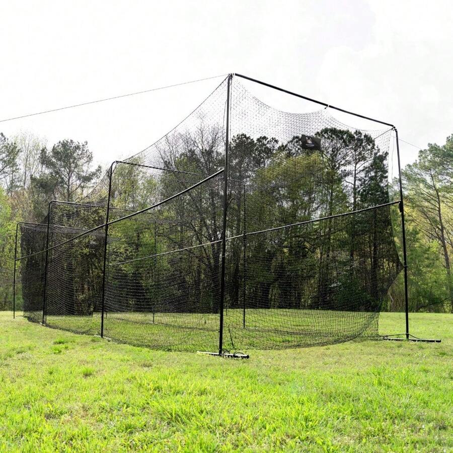 40 Foot Collapsable Batting Cage, Perfect Baseball Batting Cage, Softball Batting Cage, Complete Package With Frame And Netting. Freestanding Portable Batting Cage For Backyard - Black - View 1