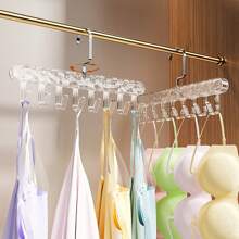 1 件带子衣架，多功能内衣背心收纳，塑料透明挂钩，晾衣架，春季，简约，夏季上衣 - 彩色 - 查看 6