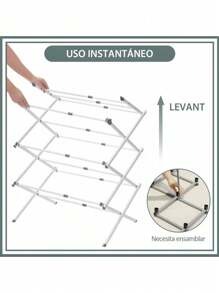 3 Tier Foldable Clothes Drying Rack, Expandable Clothes Drying Rack.