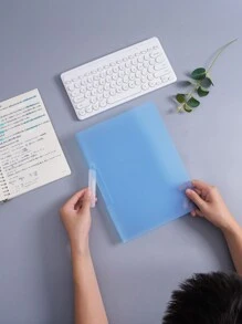 1pc A4 Size Snap Clip Swing Binder, Minimalist PP Material Waterproof & High Transparency, Suitable For Student Study And Office File Organization,Back To School,School Supplies