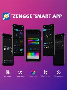 Acosh Neon LED Strip Lights Multi-Color - 5V USB Powered With Smart App Control Lighting For Bedroom Dreamcolor Decor And Remote Music Sync Color Changing LED Lights For Party, Holiday Theme - Multicolor - View 11