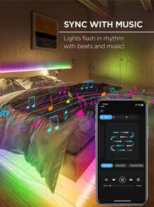 Acosh Neon LED Strip Lights Multi-Color - 5V USB Powered With Smart App Control Lighting For Bedroom Dreamcolor Decor And Remote Music Sync Color Changing LED Lights For Party, Holiday Theme - Multicolor - View 6