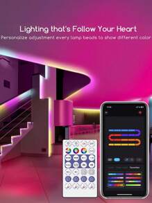 Acosh Neon LED Strip Lights Multi-Color - 5V USB Powered With Smart App Control Lighting For Bedroom Dreamcolor Decor And Remote Music Sync Color Changing LED Lights For Party, Holiday Theme - Multicolor - View 5