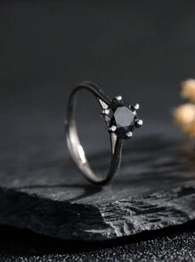 Genuine 925 Silver Women's Ring With Natural Garnet Stone Moissanite/Peridot/Moon Stone/Diopside/Citrine/Topaz/Amethyst Crystal 6*6mm Classic Elegant Wedding Bands Adjustable Size Engagement Jewelry Valentine's Day Gifts