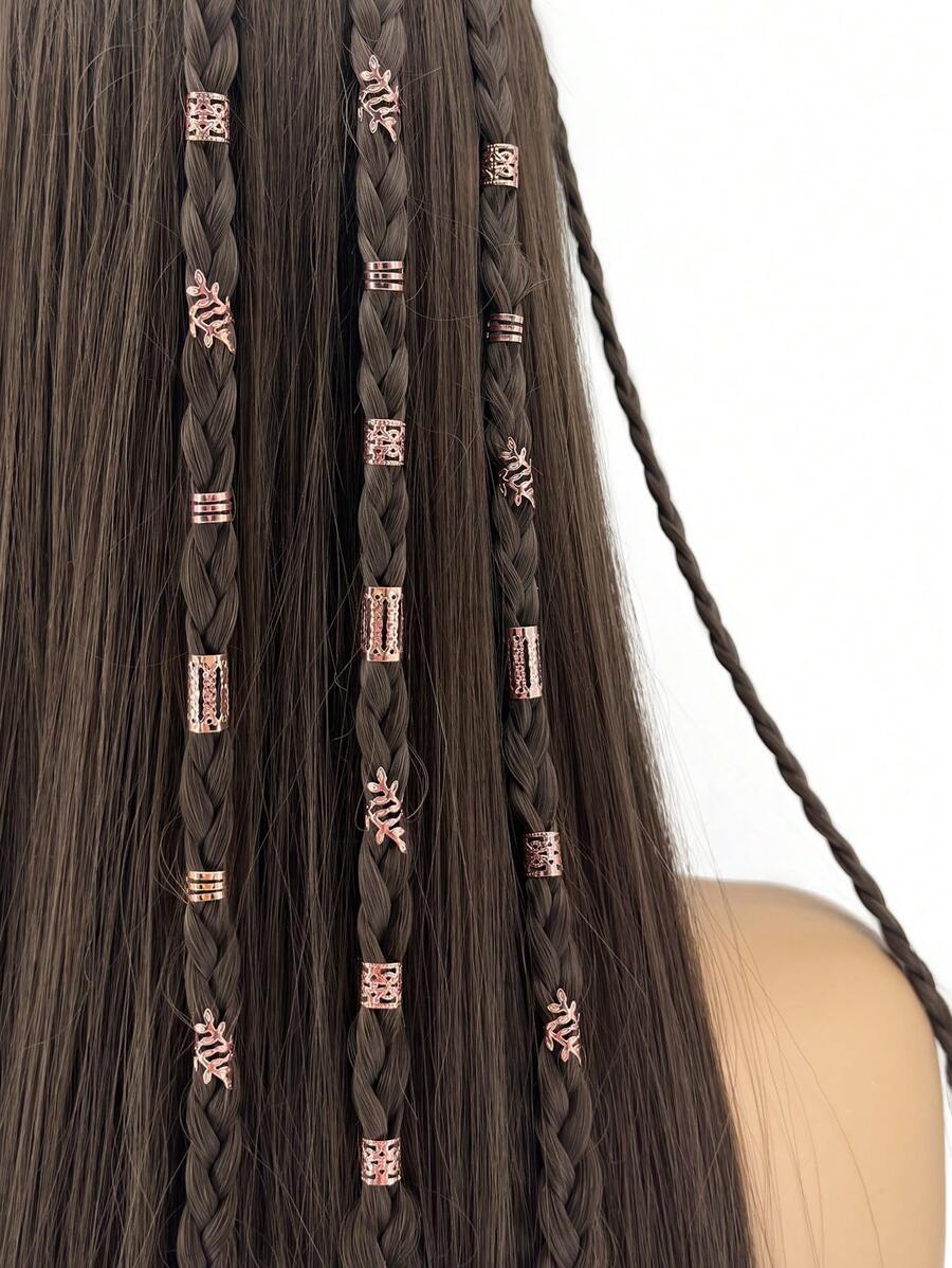 40个脏辫发圈 - 时尚合金发饰，适合女孩和女士编发，头部饰品，爪夹，发夹