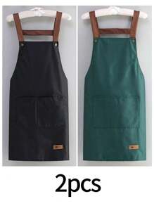 Waterproof And Oil Resistant Canvas Apron ,Adjustable Waistband, Breathable Fabric, New Kitchen Home Cooking Oil And Stain Resistant Apron, Wear Resistant,Kitchen, Bathroom, Family, Household Products,With Pockets , Multi-Purpose, Suitable For Coffee Bars And Restaurants