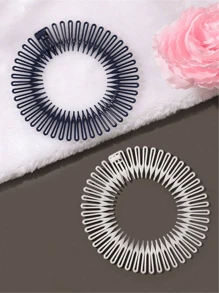 1/2 chiếc Băng đô cài tóc tròn bằng nhựa co giãn, Băng đô cố định tóc chẻ ngọn, Phụ kiện tóc nữ, Băng đô cài tóc tối giản màu trơn, Dùng cho kiểu tóc hàng ngày, Lược cài tóc co giãn vô hình - Dụng cụ tạo kiểu tóc chẻ ngọn trong suốt với tay cầm dễ cầm nắm, Đáp ứng nhu cầu tạo kiểu tóc hàng ngày của phụ nữ - Thích hợp cho salon tóc, phụ kiện làm đẹp tóc tại nhà dành cho nữ - Nhiều màu - Xem 8