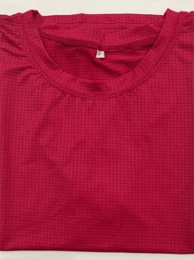 COLD MESH T-SHIRT ROUND NECK POLYAMIDE FITNESS SPORTS - Đỏ - Xem 1