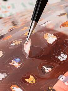 2 hojas de pegatinas mini adorables, serie de diseños de animales peculiares, pegatinas decorativas para manualidades, estuches de teléfono, cuadernos, cascos, monopatines, juguetes DIY creativos - Multicolor - Ver 8