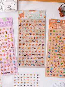 2 hojas de pegatinas mini adorables, serie de diseños de animales peculiares, pegatinas decorativas para manualidades, estuches de teléfono, cuadernos, cascos, monopatines, juguetes DIY creativos - Multicolor - Ver 6