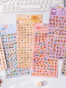 2 hojas de pegatinas mini adorables, serie de diseños de animales peculiares, pegatinas decorativas para manualidades, estuches de teléfono, cuadernos, cascos, monopatines, juguetes DIY creativos - Multicolor - Ver 5