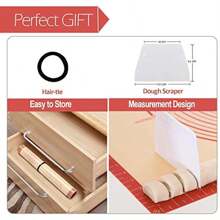 Super Groß Antihafte Rutschfeste Backunterlage Backmatte Silikon 914x61cm Ausrollmatte Teigmatte Silikonmatte Backfolie Arbeitsmatte Frei Rot - Rot: 91,4 x 61 cm - Übersicht 9