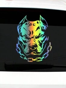 1入組小狗樣式鐳射汽車貼紙 - 彩色 - 查看 3