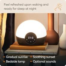 Lumie Bodyclock Glow 150 - Wake-Up Light Alarm Clock With 10 Sounds And Sunset White Light - Single - View 2