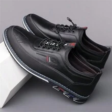 Large Men's New Business Fashion Board Shoes Soft Top Versatile Soft Bottom Men's Sports And Leisure Shoes - màu đen - Xem 3