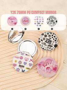 1PC Round 7CM Foldable Double Sided Makeup Mirror With 2X Magnifier Is A Perfect Gift For Dear Mothers, Aunts, Grandmothers, Daughters, Nieces, Sisters, Goddaughters, Brides And Lovely Bridesmaids! Ideal Gift For Holidays, Birthdays, Weddings, Mother's Day, Valentine's Day, New Year's Day, Etc.