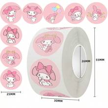 Sanrio 500 piezas/Rollo Pegatinas Kawaii de Sanrio, Hello Kitty Melody Kuromi Cinnamurol, Calcomanías de grafiti para equipaje, pegatinas de decoración, pegatinas de cierre de regalo, regalos autorizados para decoración de cumpleaños, graduación, habitación, hogar, pared, baño, dormitorio, sala de estar, casa, papel tapiz personalizado, decoración escolar, sorpresa escolar, decoración de dormitorio, útiles escolares, pegatinas divertidas, suministros de scrapbooking
